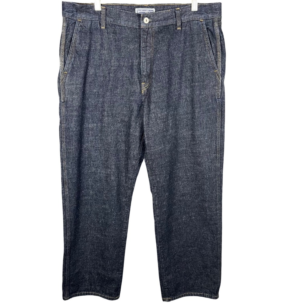 Wallace & Barnes Denim Pants Mens 36 Dark Indigo Straight Re-Imagined J.Crew